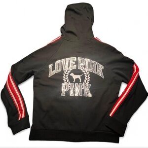 Victoria Secret Black Jacket with Red Stripes and rhinestones, L